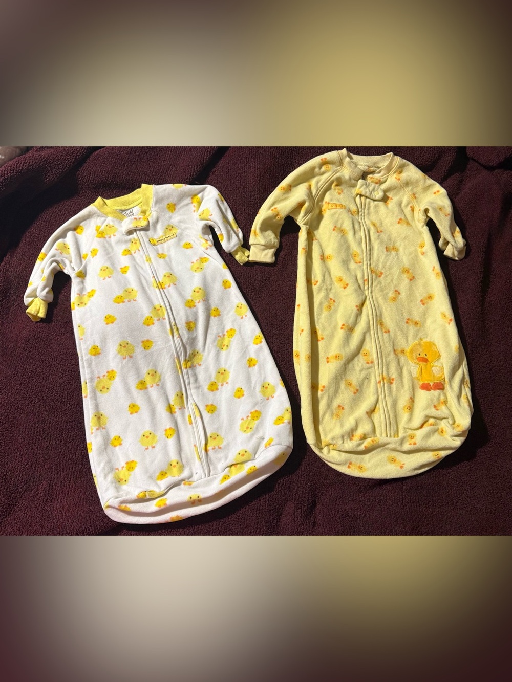Carter’s Yellow Chicks Sleep Sacks Set of 2 0-9 months Unisex Boys Girls